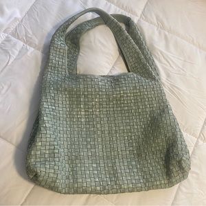 Genuine leather robins egg blue bag